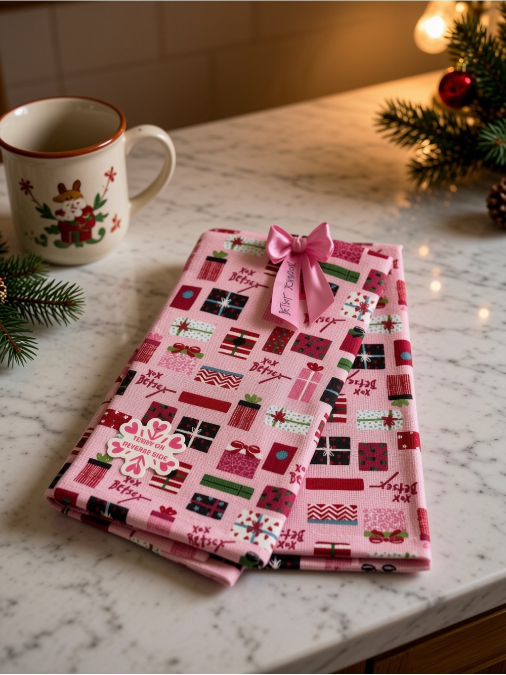 🆕BETSEY JOHNSON SET OF 2 CHRISTMAS 🎄 KITCHEN TOWELS